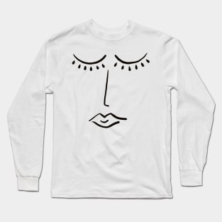 Modern Face - Black and White Long Sleeve T-Shirt